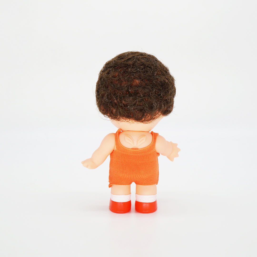 カールヘアキューピー（レトロシューズ・赤/ 植毛・焦げ茶カール